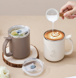 Tazas de Viaje de Acero Inoxidable 304 + PP de 500 ml con Logotipo Personalizado, Tazas de Oficina Aisladas para Beber, <span class=keywords><strong>Taza</strong></span> de Café Económica con Tapas Antiderrames - Product Image 3