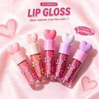 Collection de 24 gloss à lèvres en forme de cœur, gloss hydratant brillant, teinte à lèvres légère et non collante, cosmétique mignon