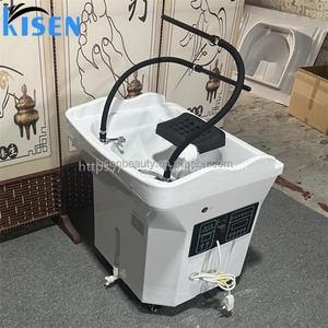 Lavabo Portátil Kisen con Grifo Cascada Negro, Cabezal de Circulación de Agua para Terapia, Lavacabezas Removible de Moda para Peluquerías y Hospitales - Product Image 4