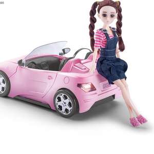Petite mini jolie poupée de mode voiture électrique coulissante avec poupée, fille <span class=keywords><strong>bébés</strong></span> poupée rose électrique coulissante à la mode avec voiture - Product Image 2