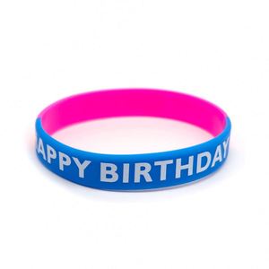 Bracelet en silicone segmenté coloré pour fête d'anniversaire, jeu événementiel, bracelet élastique en caoutchouc personnalisable - Product Image 6
