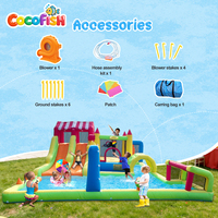 Cocofish Grand Parc de Jeux Gonflable en Tissu Oxford Thème Fête Foraine, Château Gonflable pour Enfants, Bouncer Gonflable pour Enfants