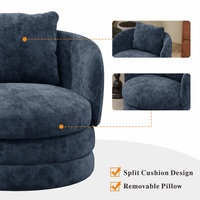 Moderner 360° Drehbarer Sessel mit Chenille-Polsterung, Komfortabler Freizeitsessel, Einzelner Clubsessel für Wohnzimmer und Schlafzimmer
