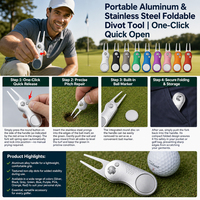 Outil de réparation de divots de golf pop-up avec fourche et clip pour golfeurs – Accessoire d'entraînement