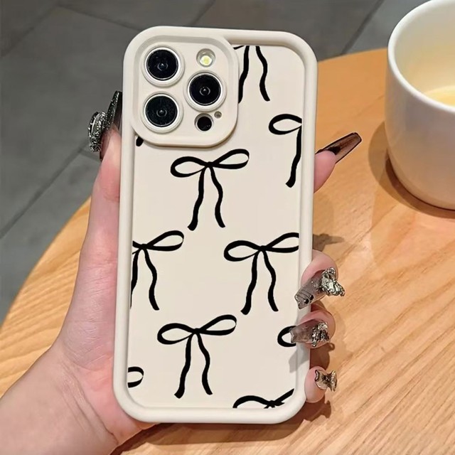 Cute Cartoon Bow IPhone Case for iPhone 17 16E 16 11 15 12 13 14 Pro Max X XR XS 7 8 Plus 6S SE 2020 Soft Shockproof Back Cover