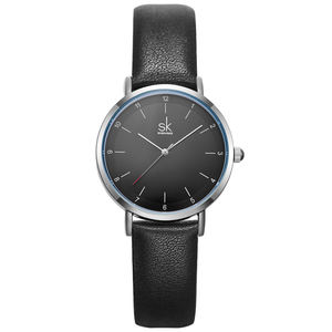 Shengke Relojes Sencillos para Pareja de Lujo para Enamorados Caja Ultrafina Correa de Cuero Relojes de Pulsera de Cuarzo Relojes de Regalo K8066G/L - Product Image 4