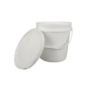 Trắng 10L bao bì container cấp thực phẩm nhựa trống con dấu sơn Thùng xô với xử lý có nắp đậy