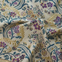 Tissu Jacquard Brocart de Luxe Métallique Vintage de Haute Qualité RTS pour Oreillers de Robe