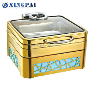 XINGPAI Fournitures de Restauration Chauffe-<span class=keywords><strong>Plat</strong></span> Buffet Ensemble En Acier Inoxydable Réchauffeur De Nourriture Ensembles LED Base - Product Image 4