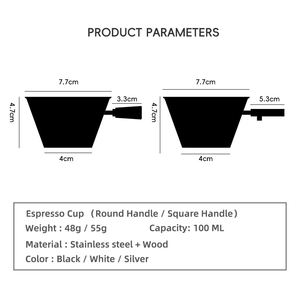 Taza Medidora de Acero Inoxidable para <span class=keywords><strong>Espresso</strong></span>, Taza de Café de Boca Ancha con Boquilla en V y Escala de Medición para Latte, Americano, Cappuccino - Product Image 2