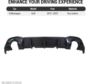 Kit de Carrocería para Auto, Kit Aerodinámico, Difusor Trasero de Fibra de Carbono Seca, Alerón de Parachoques Trasero para Golf 8 GTI, Divisor para VW <span class=keywords><strong>Volkswagen</strong></span> - Product Image 2