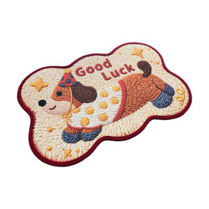 Alfombra de baño con estampado de perro, rectangular, antideslizante, tejida, para la entrada del hogar, balcón - Product Image 3