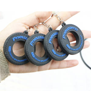 Logotipo personalizado coche motocicleta regalo personalizado <span class=keywords><strong>barato</strong></span> 3D doble cara Logo suave Pvc llaveros suave PVC rueda neumático llaveros - Product Image 2