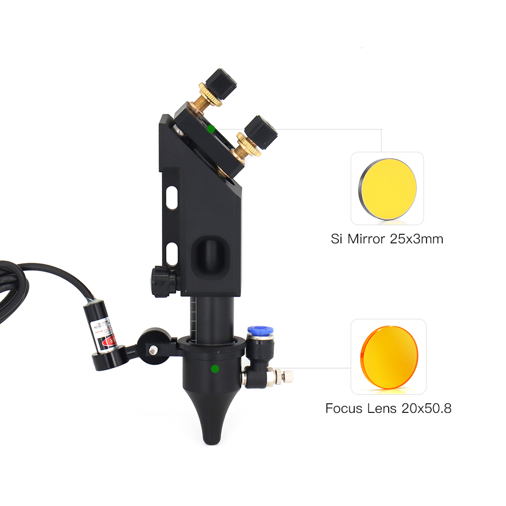 WaveTopSign-cabezal láser Co2 para lente de enfoque D20mm F50.8, espejo reflectante de 25mm para máquina cortadora de grabado láser