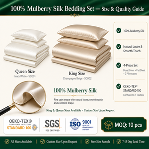 100% Mulberry Silk Bedding <strong>Set</strong> 4 Piece Pure Silk Duvet Cover Sheet <strong>Set</strong> With 2 Pillowcases King Queen Size <strong>Bed</strong> Linen <strong>Set</strong> - Product Image 3