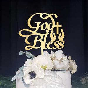 Nuevo <span class=keywords><strong>Pastel</strong></span> <span class=keywords><strong>de</strong></span> Bautizo Personalizado <span class=keywords><strong>de</strong></span> Acrílico con Letras <span class=keywords><strong>de</strong></span> 6 Pulgadas <span class=keywords><strong>de</strong></span> la Marca Unicorn, para Bodas, Cumpleaños, Bautizos, <span class=keywords><strong>Primera</strong></span> Comunión, con la Frase 'Dios Bendiga al Bebé' - Product Image 1