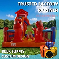 Château gonflable commercial pour enfants, maison gonflable pour fêtes, combo de saut et toboggan pour l'extérieur