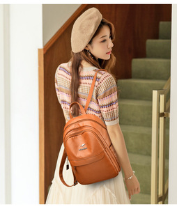 Mochila de Moda Personalizada de Fábrica, Bolsa Multiusos para Portátil, Mochila Escolar de Cuero Versátil para Chicas Adolescentes - Product Image 2