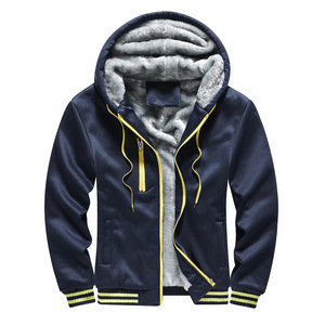 Manufacturer Wholesale <strong>Men</strong> Winter <strong>Jumper</strong> Sweat Suits <strong>Fleece</strong> Zip Up Custom Logo Heavy Fur <strong>Lined</strong> Hoodies - Product Image 3