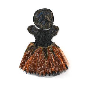 Vente chaude fantaisie petite fille robe de sorcière enfants Costume de fête d'halloween avec chapeau pointu Performance porter pour les enfants - Product Image 2