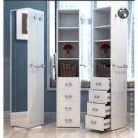 Meuble de salle de bain de style moderne, armoire d'angle au sol en MDF avec portes et étagères