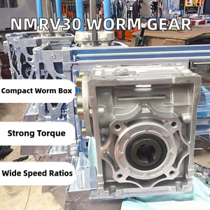 เกียร์ทดรอบ 90 องศา NMRV30 RV30 แบบหนอน พร้อมซีลน้ำมัน อัตราทด 5:1-80:1 แบบยึดหน้าแปลน แรงบิด 2.6-24 นิวตันเมตร รูขาเสียบ 14 มม. รูขาเข้า 14 มม. - Product Image 2