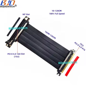 Câble d'extension de carte graphique PCI-E 4.0 16X à X16 à 90 degrés 10-120CM pour RTX4070Ti <span class=keywords><strong>RTX4080ti</strong></span> RX6700XT RX6800XT - Product Image 1