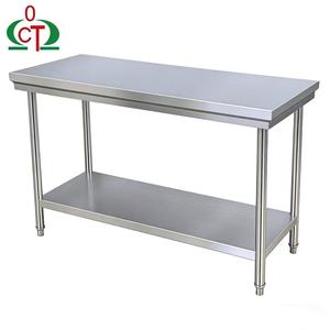 Table de travail en acier inoxydable épaissi, directement de l'usine, facile à nettoyer, pieds réglables, équipement de cuisine commerciale, table de travail - Product Image 1