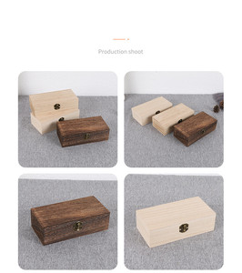 Mộc Mạc Màu Đen Nâu Hình Chữ Nhật Lưu Trữ Chưa Hoàn Thành Lưu Niệm Trang Trí Bằng Gỗ Thủ Công Bao Bì Hộp Gỗ Hộp Quà Tặng Với Nắp - Product Image 6