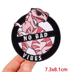 Patchs brodés thermocollants en forme de dinosaure de dessin animé pour vêtements, vente en gros, patchs personnalisés de haute qualité pour jeans - Product Image 2