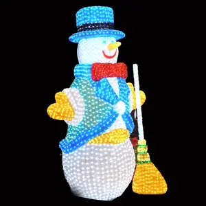 Escultura de muñeco de nieve acrílico LED 3D personalizada, decoración navideña al aire libre IP65 para jardín, Patio, luz con motivos para aplicación de paisaje