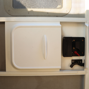 Puerta Corredera para RV de Material PP, Riel de 12 Pulgadas de Ancho con Panel de Tope Deslizante para Remolque de RV, Autocaravana, Color Blanco - Product Image 5