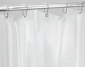 Long-Length Clear Bathroom Shower Curtain Liner with magnet