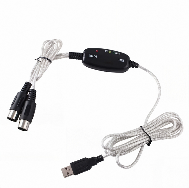 USB to Midi Cable Interface Converter Adapter Music Piano Keyboard for PC Laptop