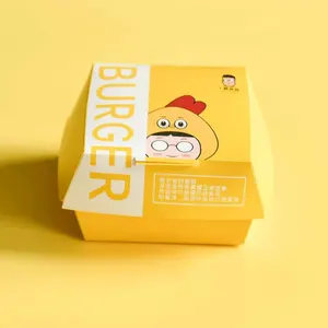 高品質のカスタムブランドのファーストフードハンバーガーテイクアウト包装紙バーガーボックス