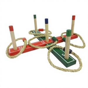 Jeu de lancer d'anneaux en bois, ensemble de jeu de jardinières, pour divertissement familial en extérieur, <span class=keywords><strong>jeux</strong></span> de jardin en bois pour jardin, plage, fête, ensemble de jouets <span class=keywords><strong>traditionnels</strong></span> de lancer d'anneaux - Product Image 1