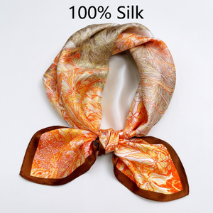100% Mulberry Silk <b>Scarf</b> 70x70cm Botanical Garden Luxury Feeling <b>Square</b> Custom Printed Design <b>Scarf</b> Factory Direct - Product Image 2