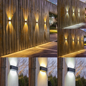 Luces Solares para Exteriores 4LED 6LED 8LED, Lámpara de Pared Impermeable con Luz Cálida para Decoración de Jardín, FX-SOSG022 - Product Image 3