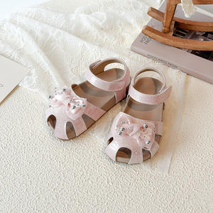 Sandales Princesse à Bout Fermé pour Enfants avec Velcro, Nouveau Style Été 2026, Nœud Mignon, Chaussures de <span class=keywords><strong>Marche</strong></span> pour Petites Filles et Bébés avec Semelle Souple en TPR - Product Image 3