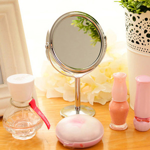 European style high-definition double-sided <b>mirror</b>, desktop makeup <b>mirror</b>, metal magnifying desktop <b>small</b> <b>mirror</b> wholesale, - Product Image 2