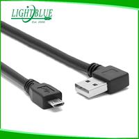Kabel Micro USB Sudut Kanan 90 Derajat USB a ke Micro B untuk Pengisian Daya & Sinkronisasi Data untuk Samsung / HTC dan Lainnya