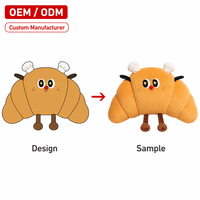 Peluche Croissant Personnalisée OEM ODM Vente en Gros Directe Usine Oreiller en Peluche Nouveauté avec Design Personnalisé Certifié CE CPC
