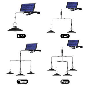 Lampe de plafond LED solaire à télécommande pour intérieur/extérieur, jardin, maison, cour, véranda, piscine, 1/2/3/4 têtes - Product Image 5