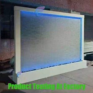 Fuente de Agua en Cascada de Acero Inoxidable Rectangular Personalizada con Iluminación LED, Cortina de Agua Independiente con Cambio de Colores - Product Image 4