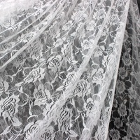 Tissu de dentelle de polyester romantique motif floral design rideau de tulle doux pour le mariage et la décoration de fond à la