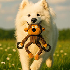 Jouet en peluche créatif pour chien de petite taille, avec anneau en cuir interactif, son interactif et nœud, pour <span class=keywords><strong>la</strong></span> formation, <span class=keywords><strong>la</strong></span> décompression et le mastication des dents - Product Image 6