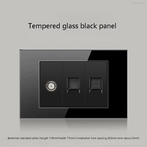 Prise murale réseau Type 118 avec panneau tactile et matériau en verre pour utilisation domestique (TV et ordinateur) - Product Image 6