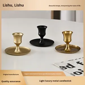 Support de bougie en métal de style européen rétro, finition <span class=keywords><strong>peinture</strong></span> cuite, couleur noire, pour décoration intérieure, accessoires de photographie, Chine YS - Product Image 5