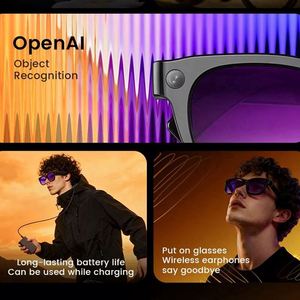 Lunettes intelligentes ERON Meta E06 AI avec caméra 8MP, enregistrement vidéo, <span class=keywords><strong>traduction</strong></span> en plus de 20 langues, enregistrement d'appels BT, lecture de musique, pour hommes et femmes - Product Image 4