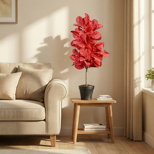 Planta Artificial de Croton Rojo, Planta Decorativa en Maceta de Tacto Real para Decoración de Interiores en Hogar, Oficina, Hotel y Eventos - Product Image 4